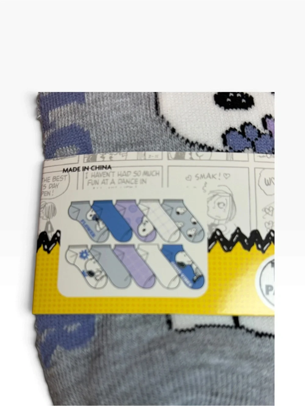 Peanuts Snoopy No-Show Socks 10 Pack Gray White Purple Floral